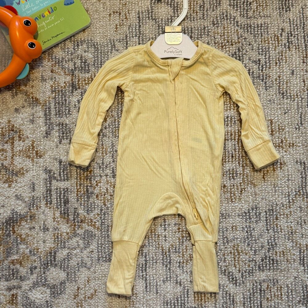 Carter's PurelySoft Baby Newborn Yellow 2-Way Zip Convertible Sleeper